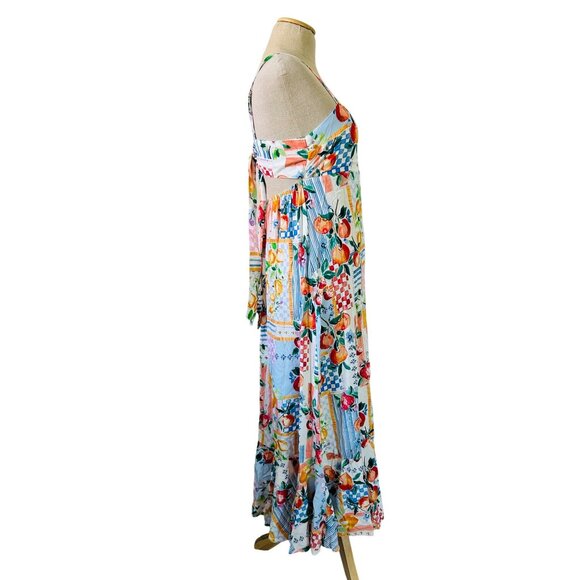 Paper Heart Womens Medium Patchwork Fruit Print Maxi Dress - Picture 4 of 12